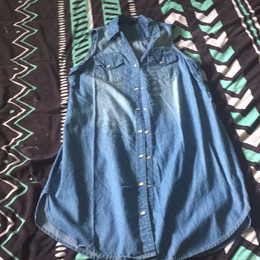 Short sleeve denim dress!